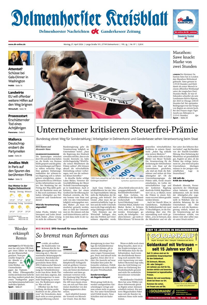 Delmenhorster Kreisblatt - 27.04.2026
