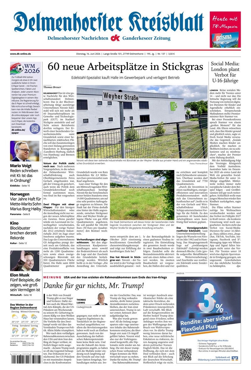 Delmenhorster Kreisblatt - 16.06.2026