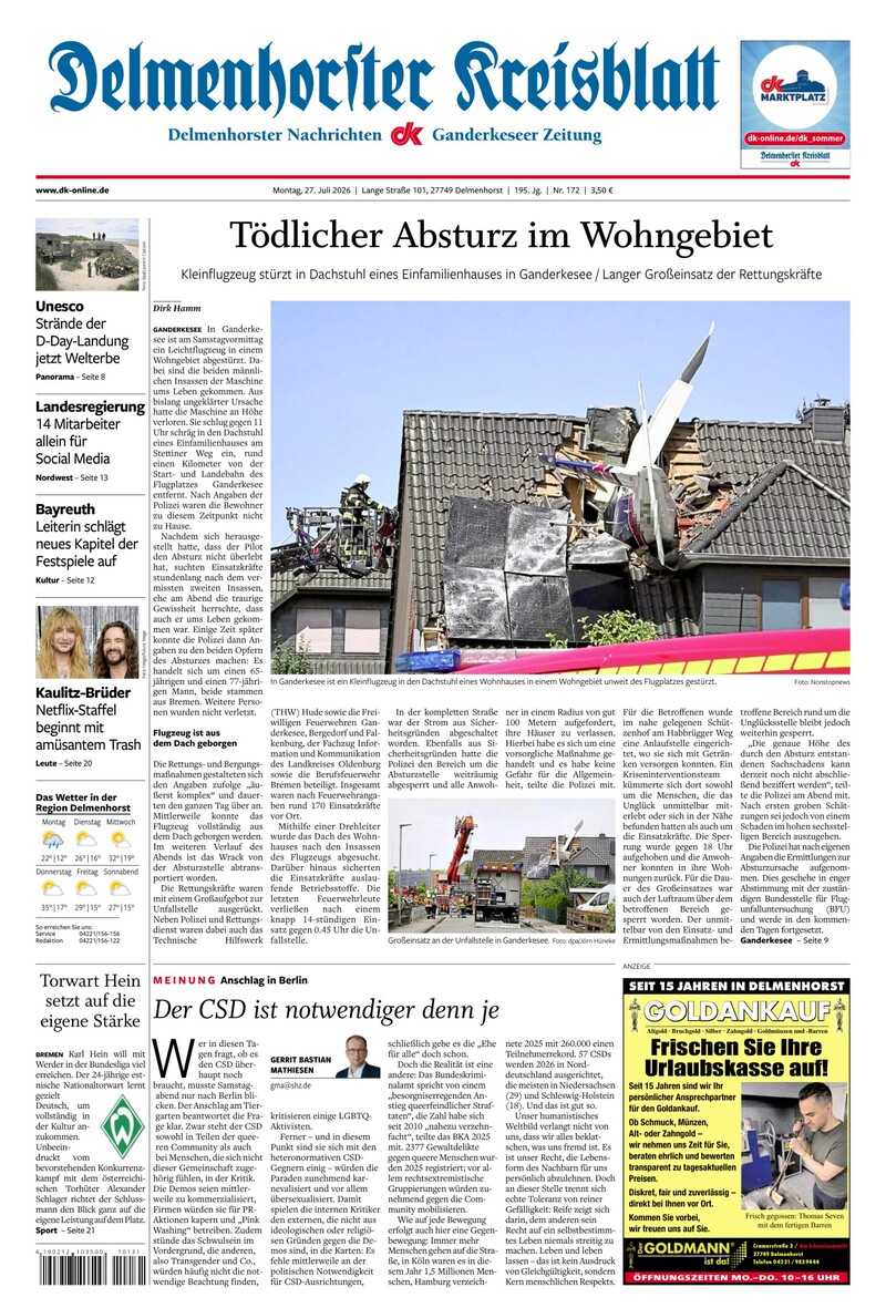 Delmenhorster Kreisblatt - 27.07.2026