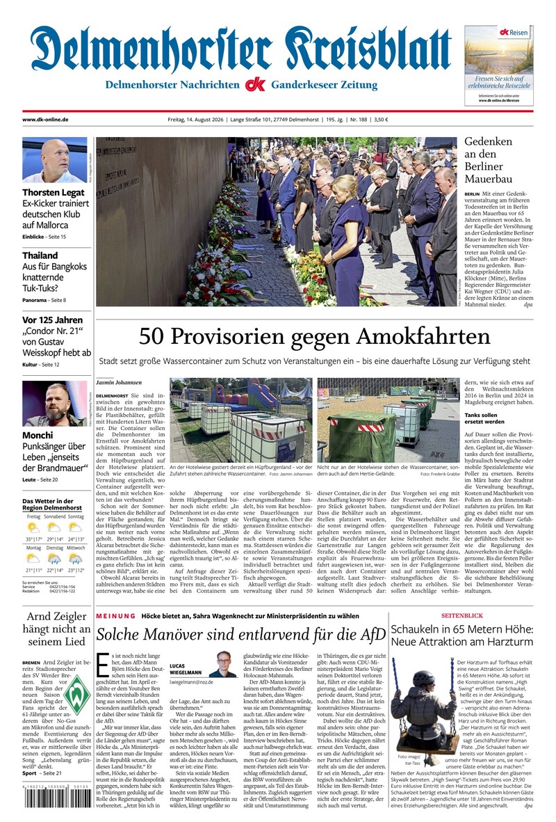Delmenhorster Kreisblatt - 14.08.2026