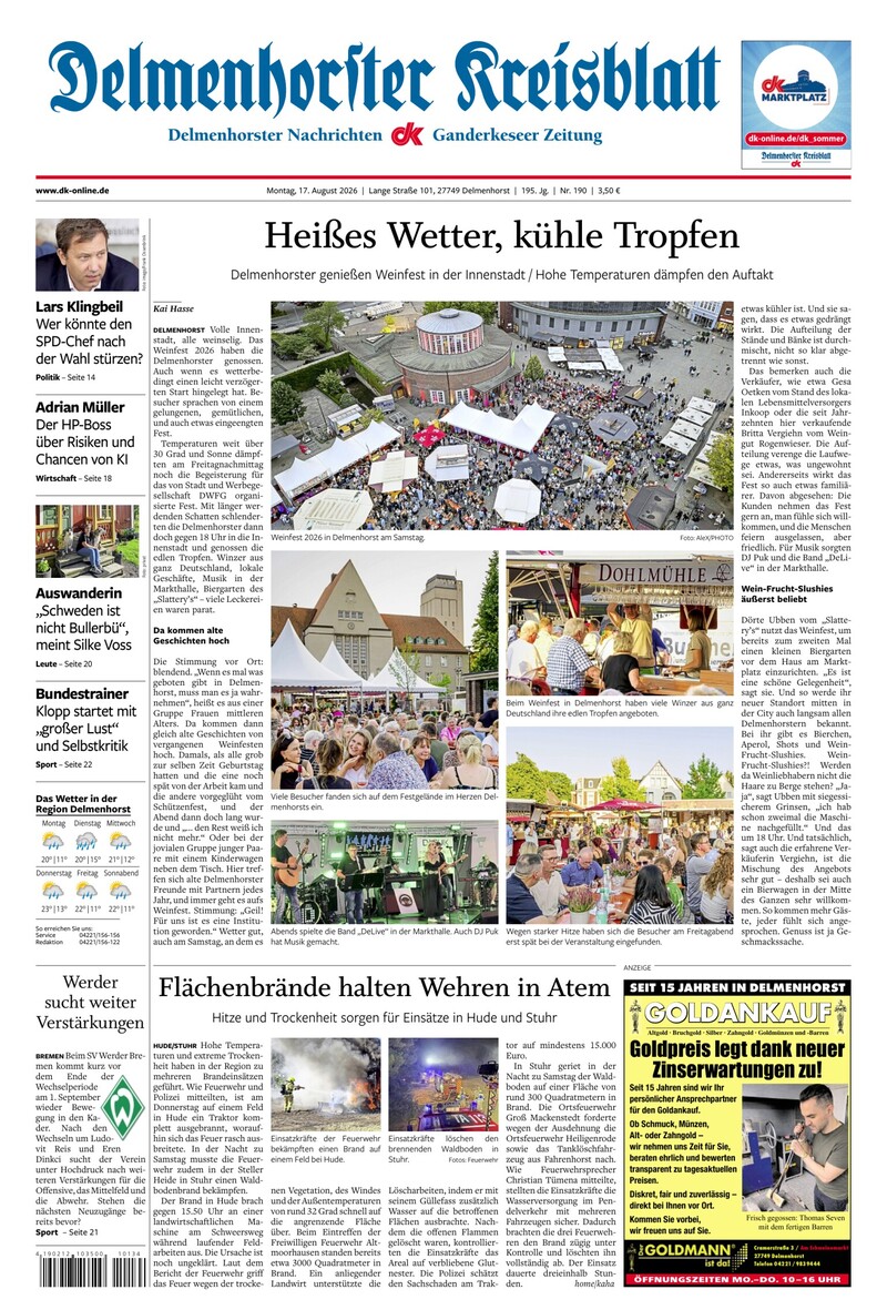 Delmenhorster Kreisblatt - 17.08.2026