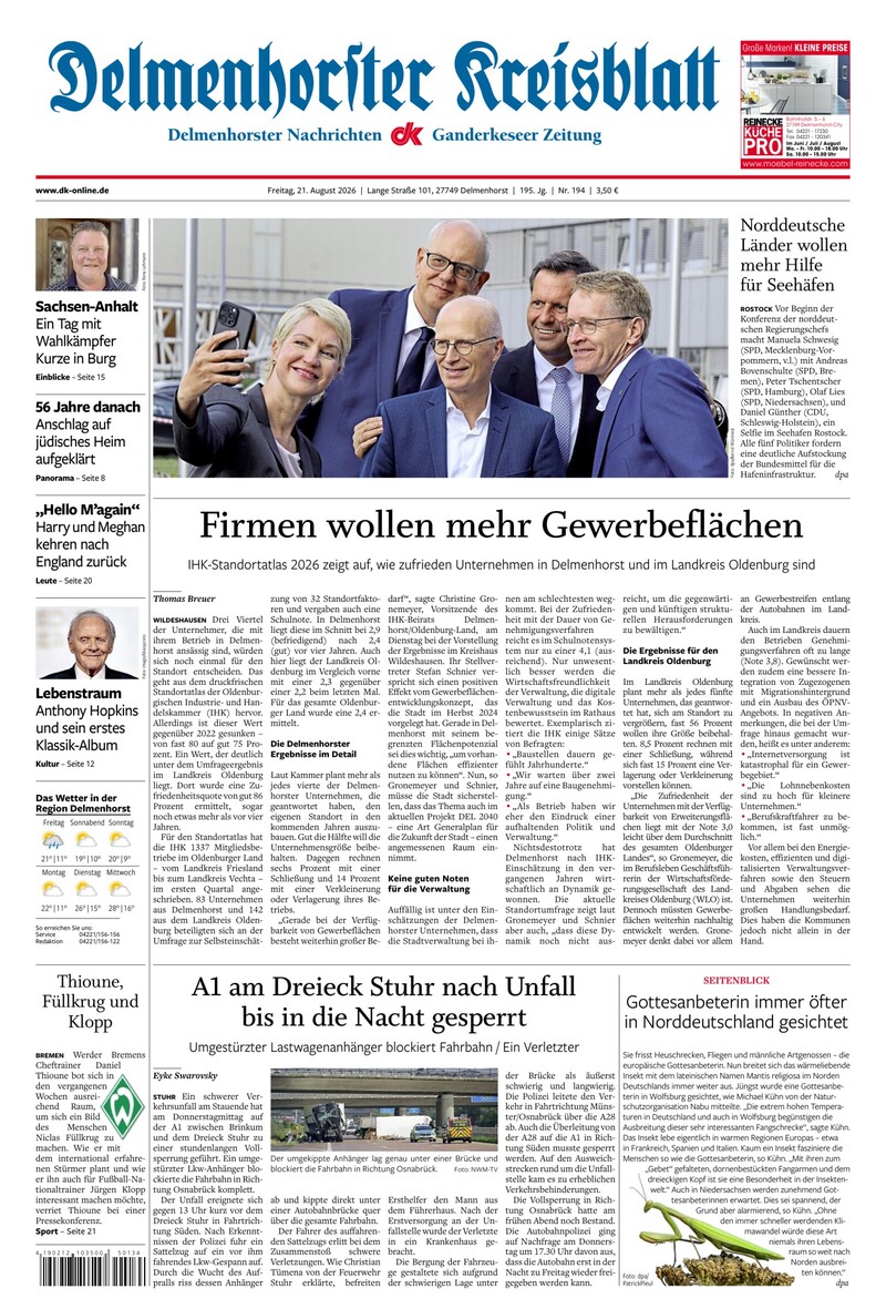 Delmenhorster Kreisblatt - 21.08.2026