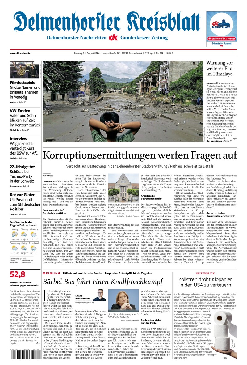 Delmenhorster Kreisblatt - 31.08.2026