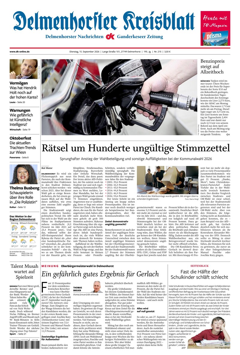 Delmenhorster Kreisblatt - 15.09.2026