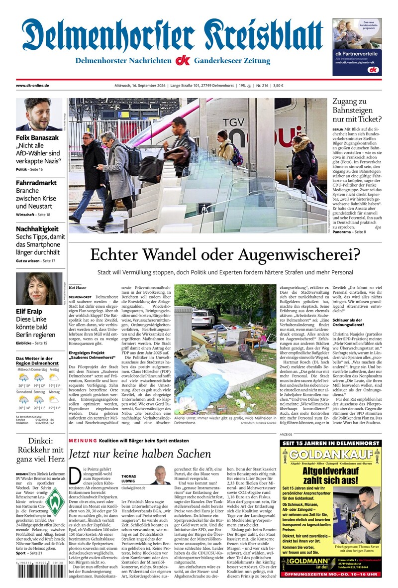 Delmenhorster Kreisblatt - 16.09.2026