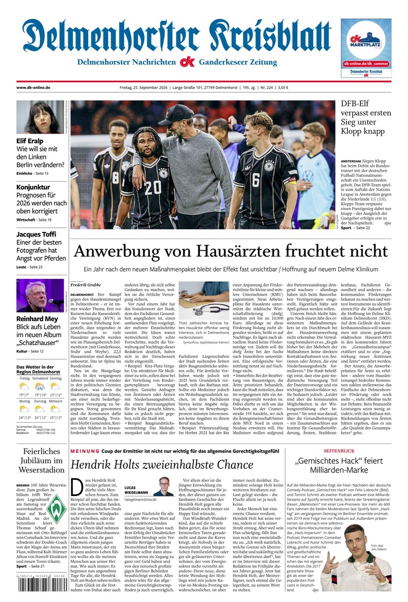 Delmenhorster Kreisblatt - 25.09.2026