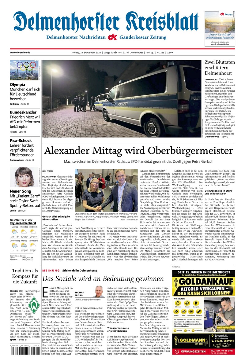 Delmenhorster Kreisblatt - 28.09.2026