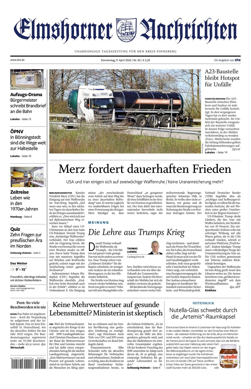 Elmshorner Nachrichten - 09.04.2026
