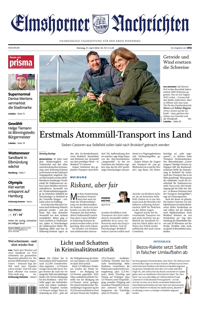 Elmshorner Nachrichten - 21.04.2026