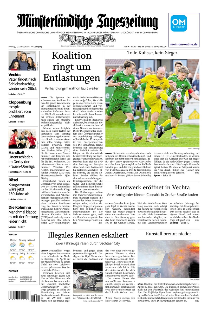 Münsterländische Tageszeitung - 13.04.2026