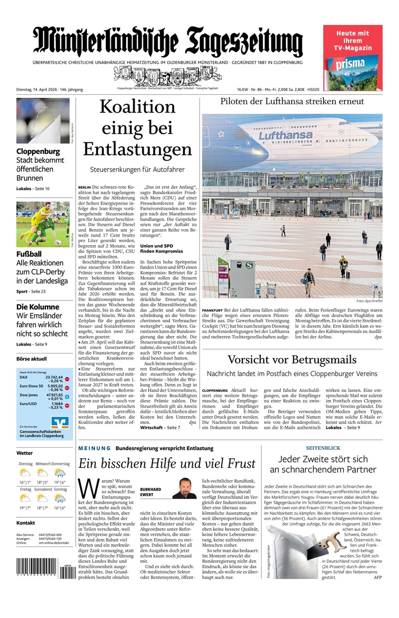 Münsterländische Tageszeitung - 14.04.2026