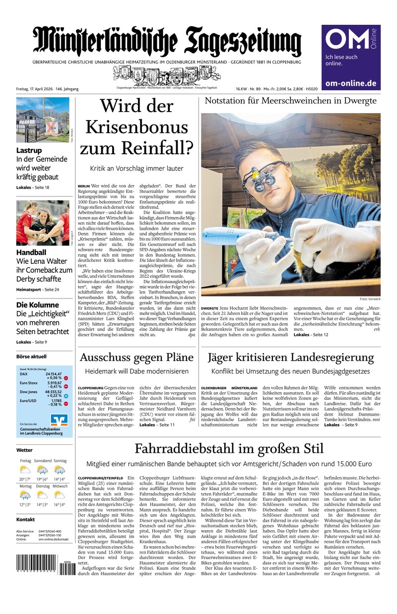 Münsterländische Tageszeitung - 17.04.2026