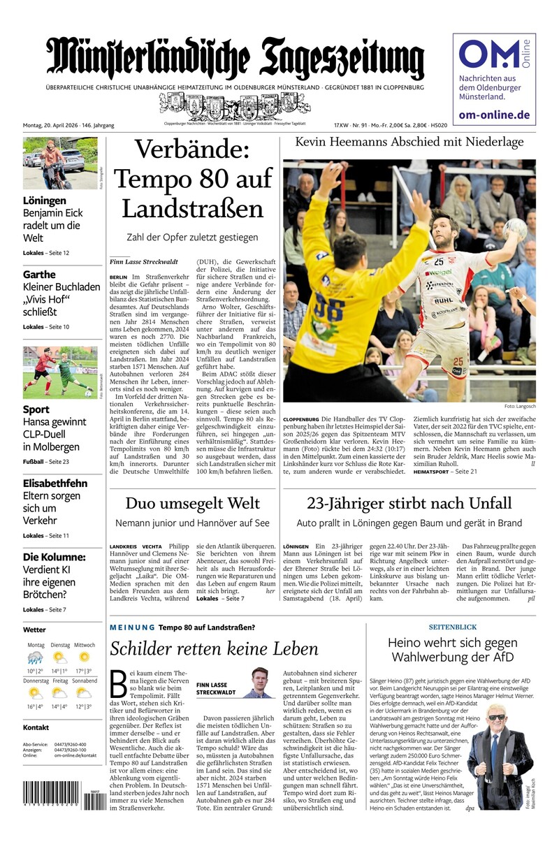 Münsterländische Tageszeitung - 20.04.2026