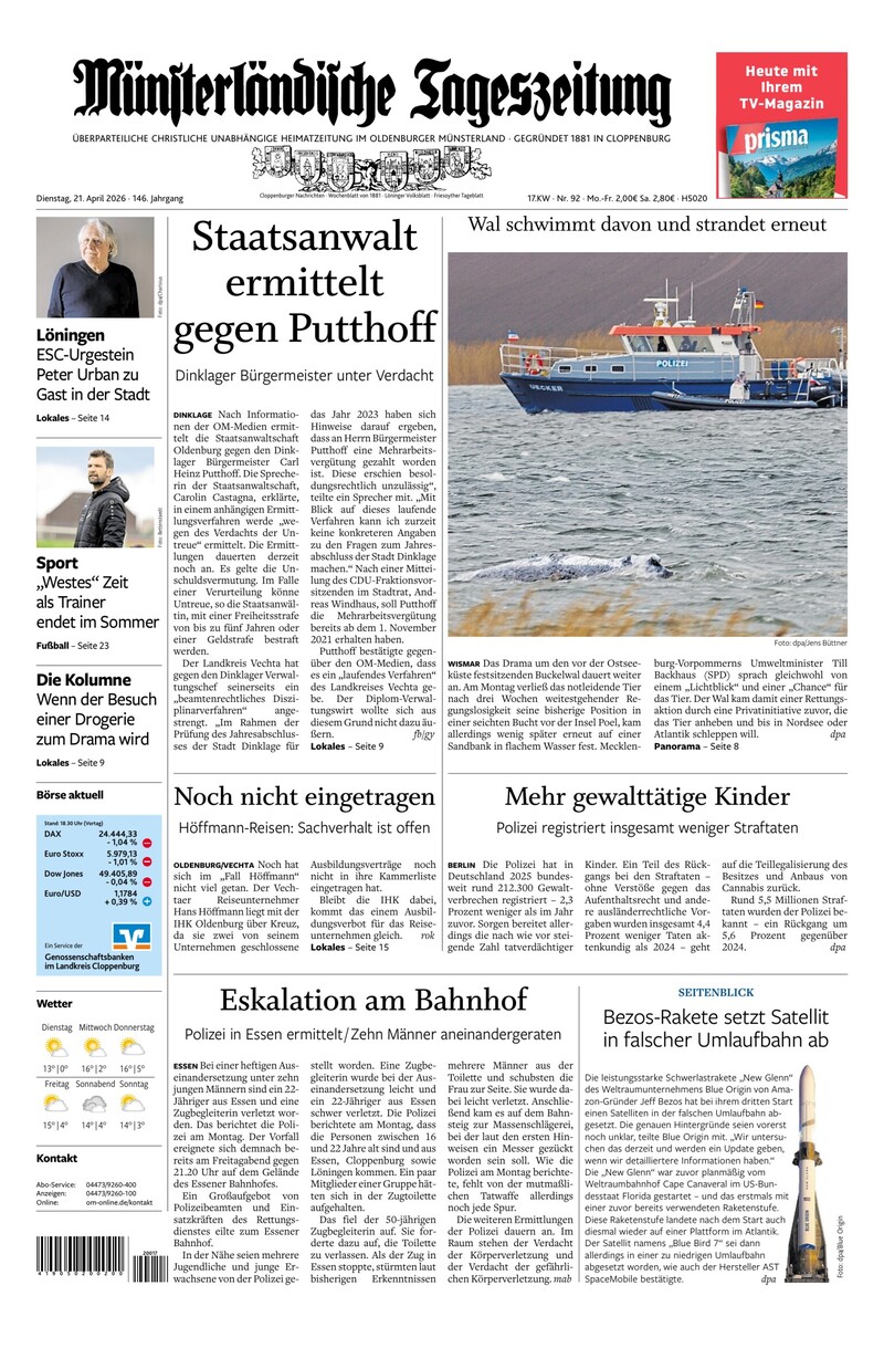 Münsterländische Tageszeitung - 21.04.2026