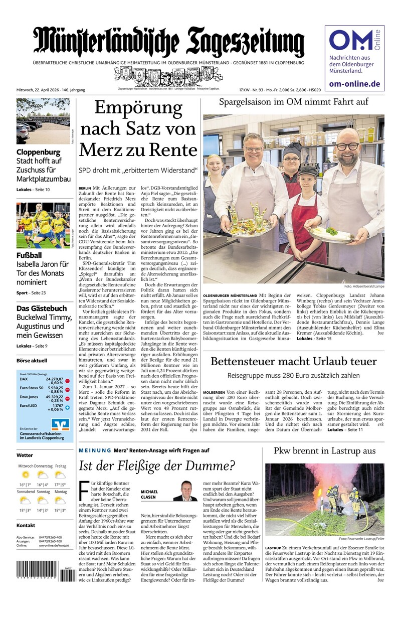 Münsterländische Tageszeitung - 22.04.2026