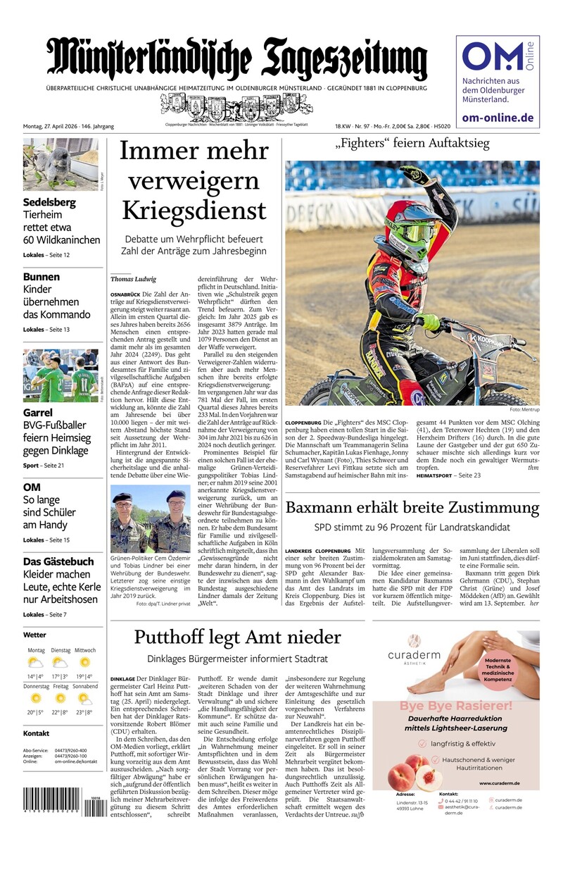 Münsterländische Tageszeitung - 27.04.2026