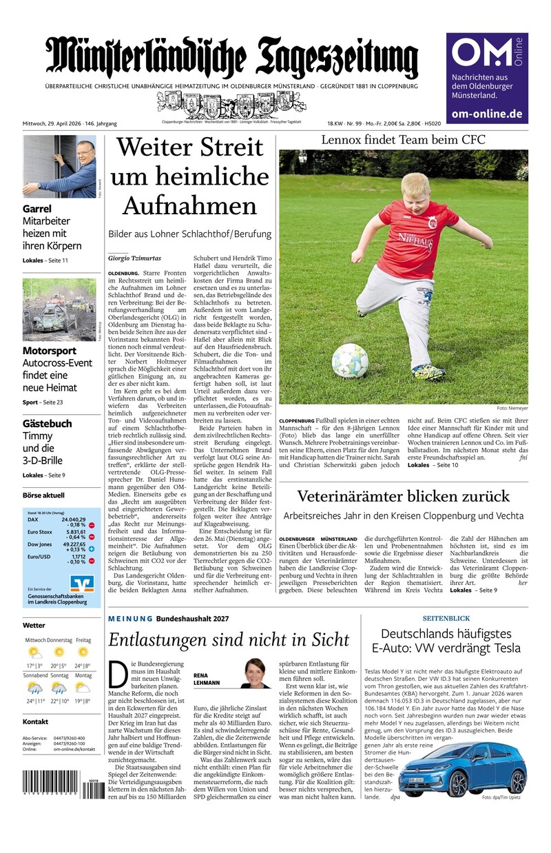 Münsterländische Tageszeitung - 29.04.2026