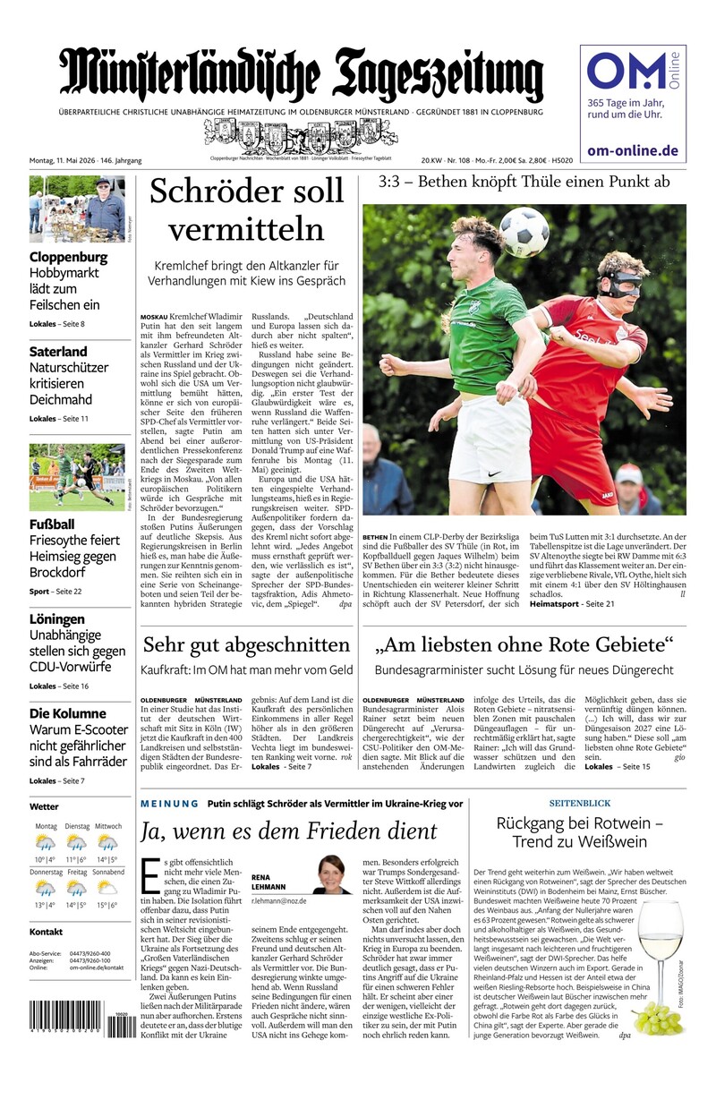 Münsterländische Tageszeitung - 11.05.2026