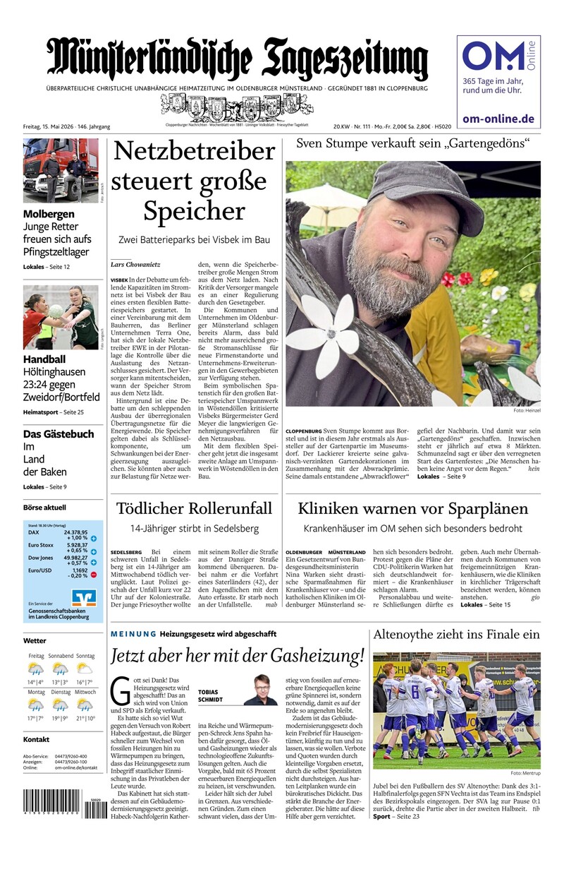 Münsterländische Tageszeitung - 15.05.2026