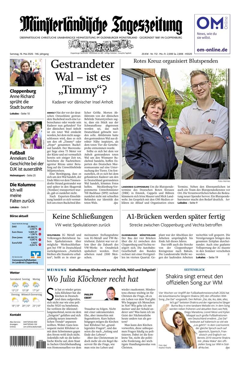 Münsterländische Tageszeitung - 16.05.2026
