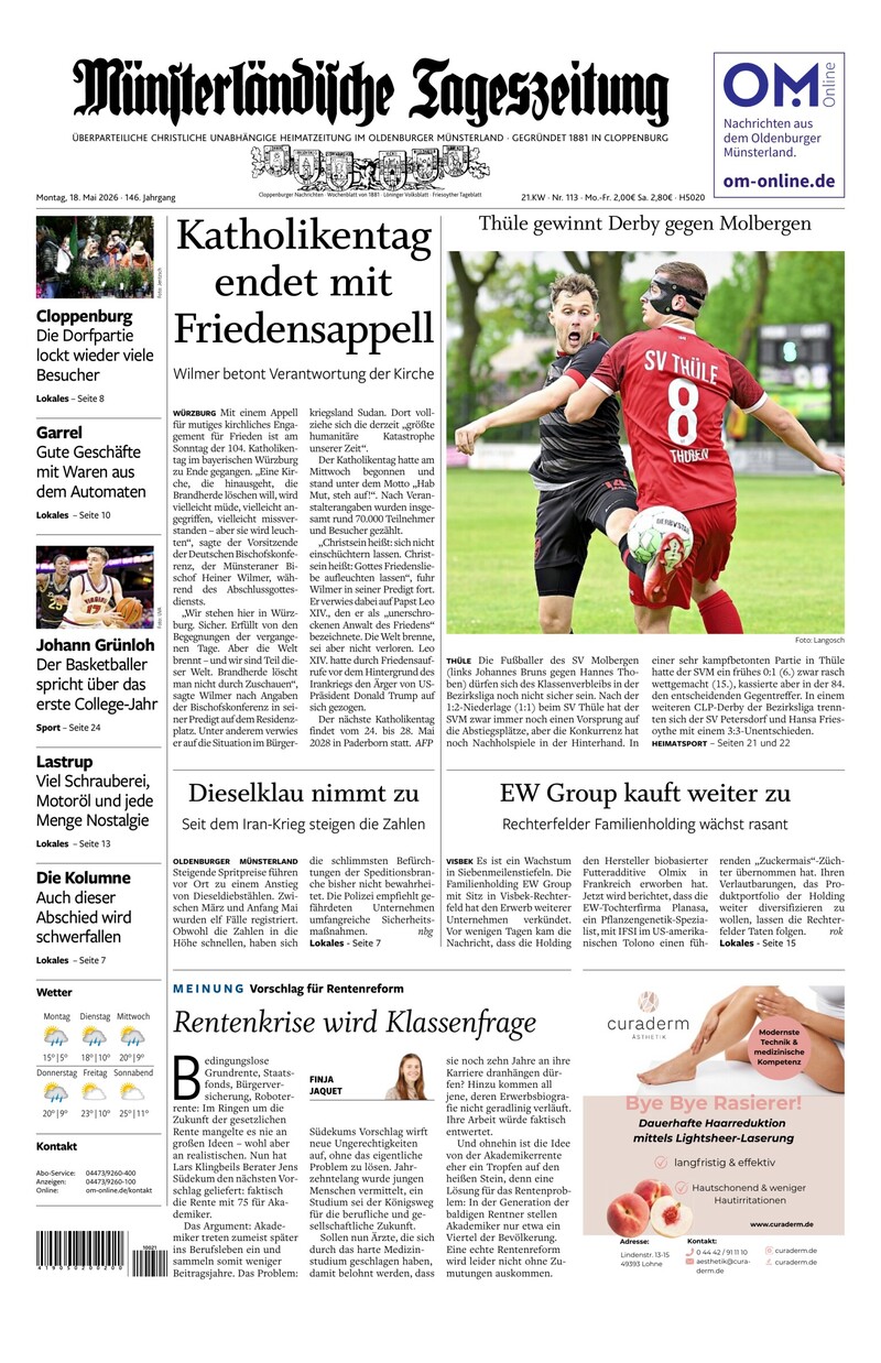 Münsterländische Tageszeitung - 18.05.2026