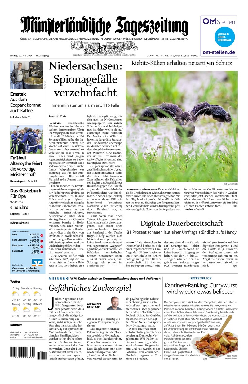 Münsterländische Tageszeitung - 22.05.2026