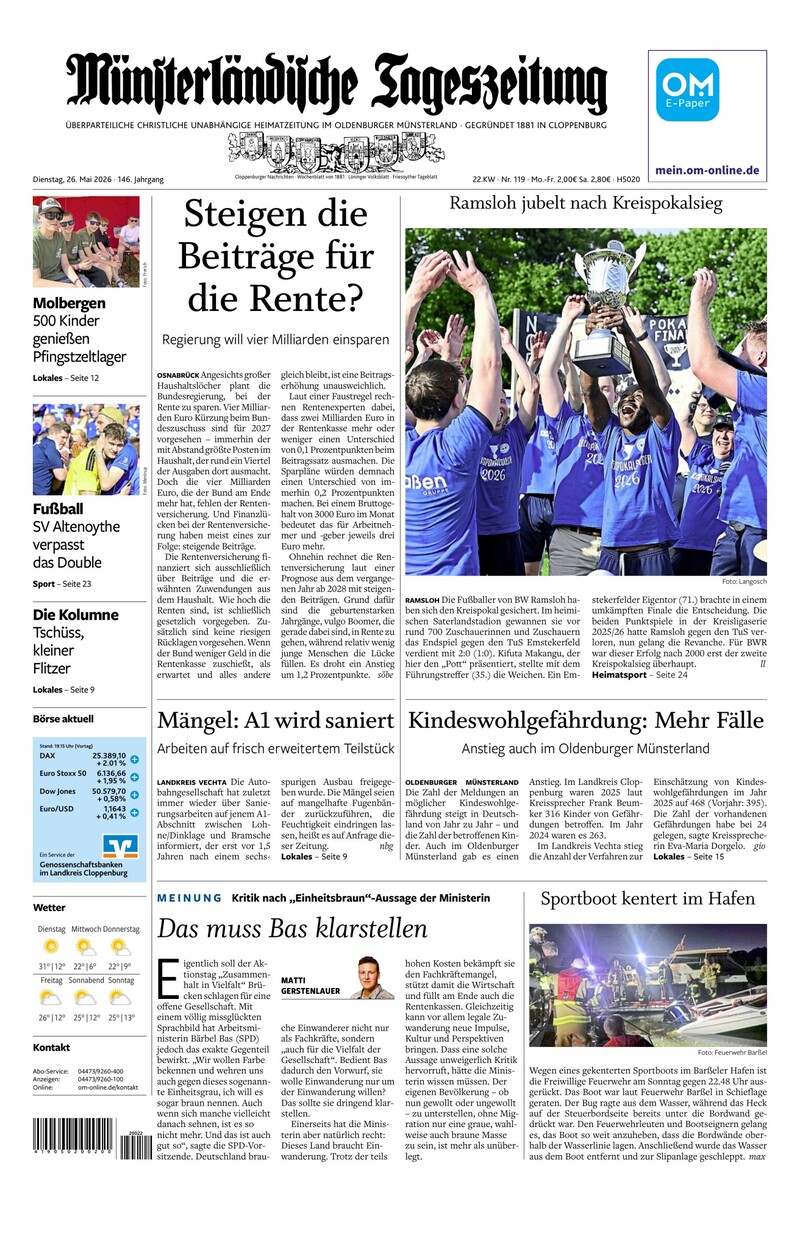 Münsterländische Tageszeitung - 26.05.2026