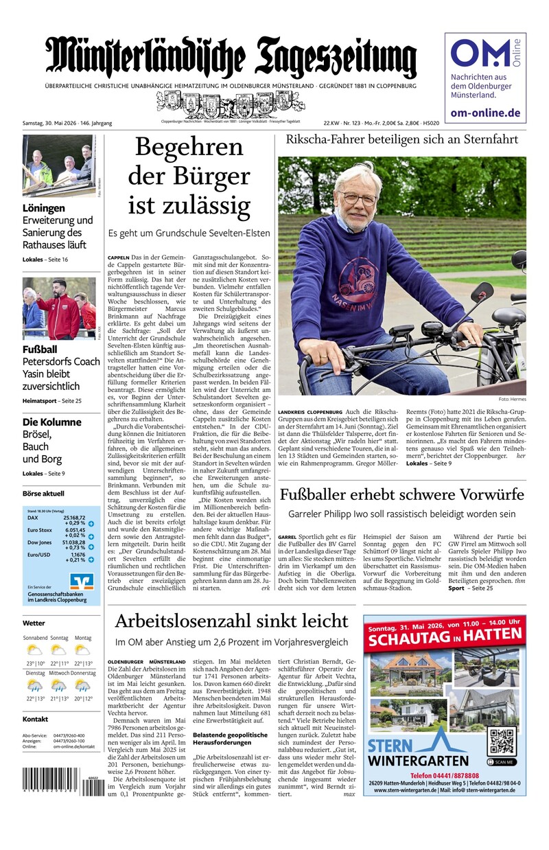 Münsterländische Tageszeitung - 30.05.2026