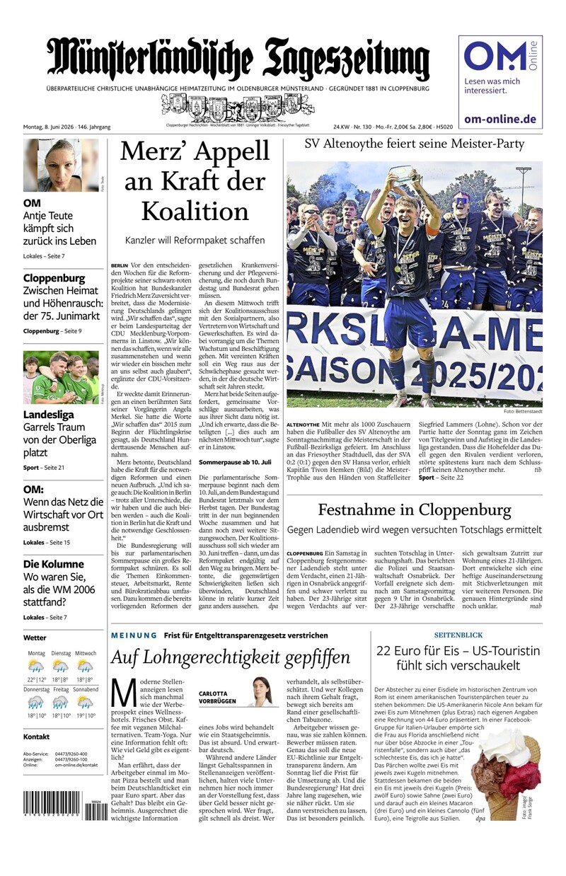 Münsterländische Tageszeitung - 08.06.2026