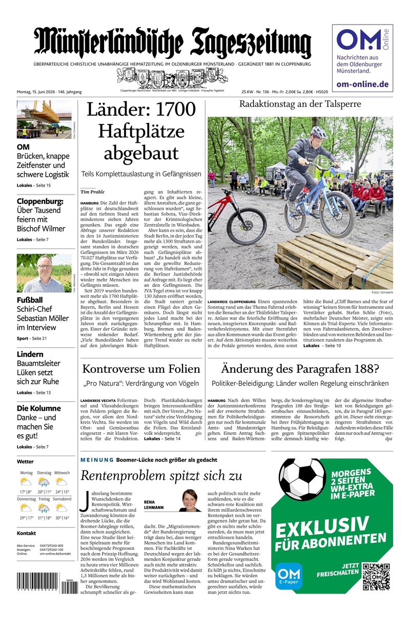 Münsterländische Tageszeitung - 15.06.2026