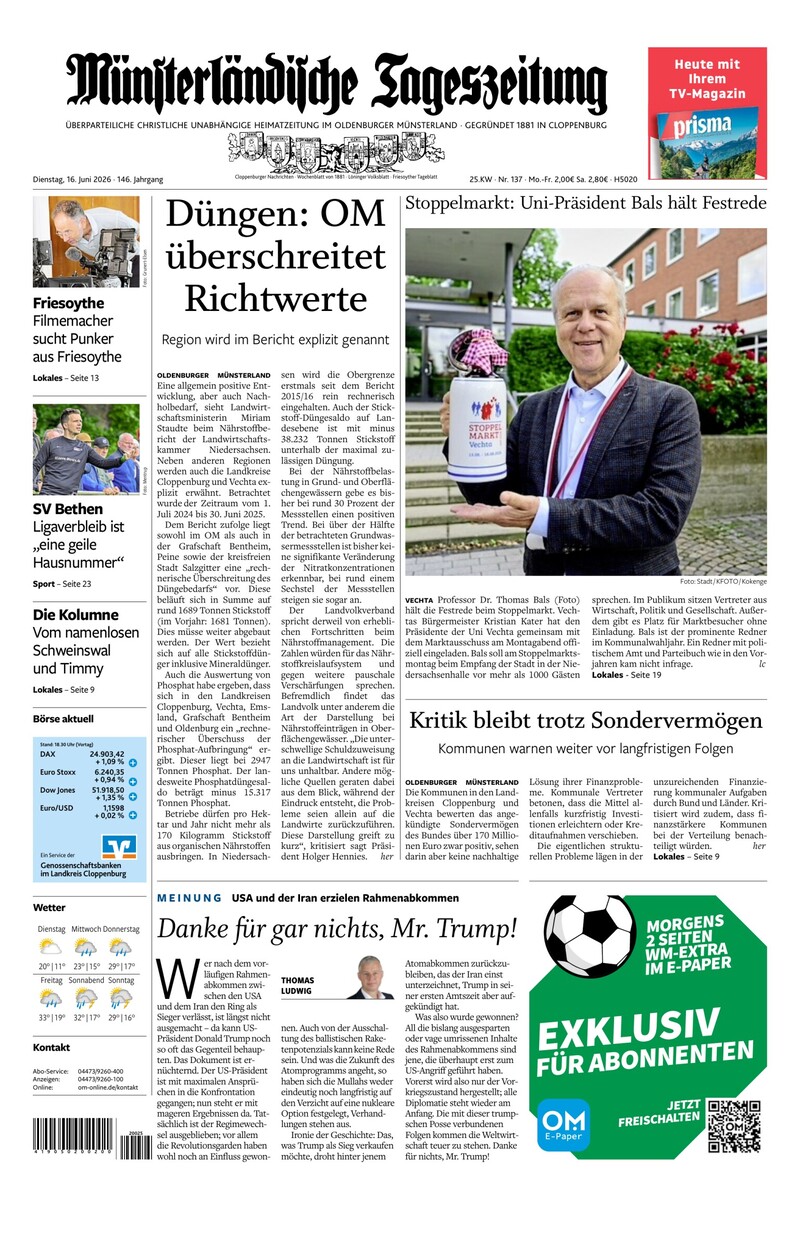 Münsterländische Tageszeitung - 16.06.2026