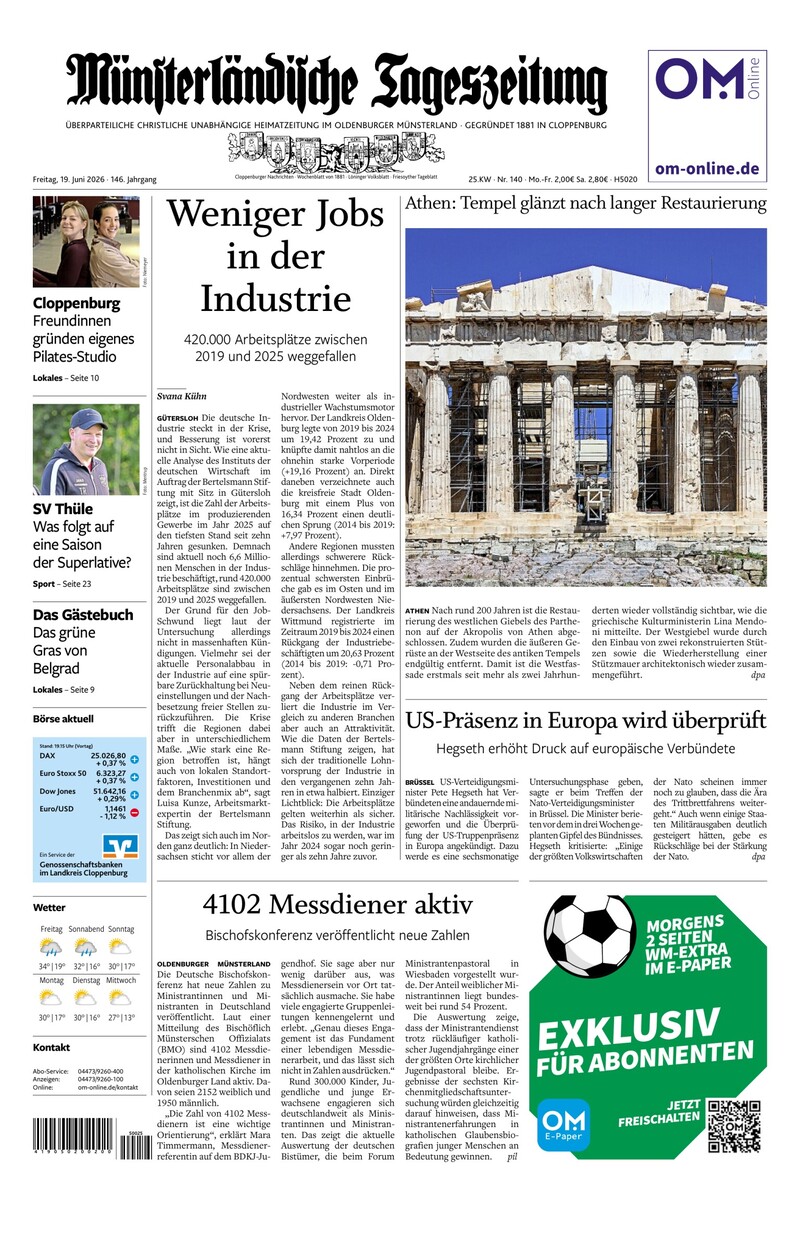 Münsterländische Tageszeitung - 19.06.2026