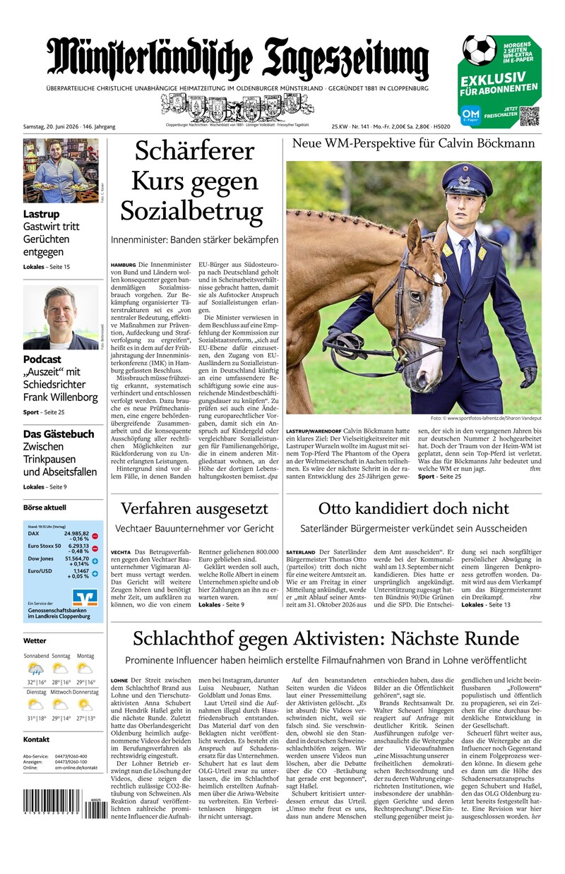 Münsterländische Tageszeitung - 20.06.2026