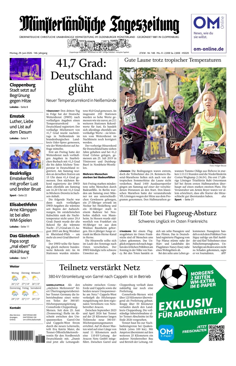 Münsterländische Tageszeitung - 29.06.2026