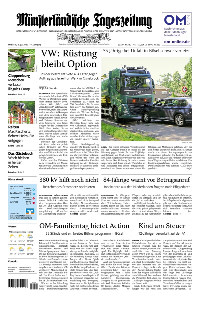 Münsterländische Tageszeitung - 15.07.2026