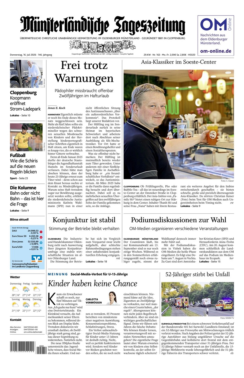 Münsterländische Tageszeitung - 16.07.2026