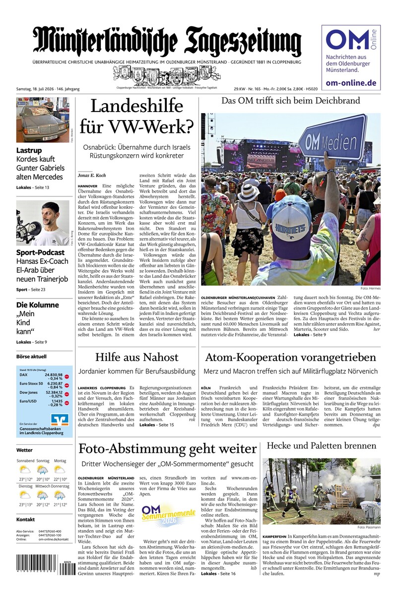 Münsterländische Tageszeitung - 18.07.2026