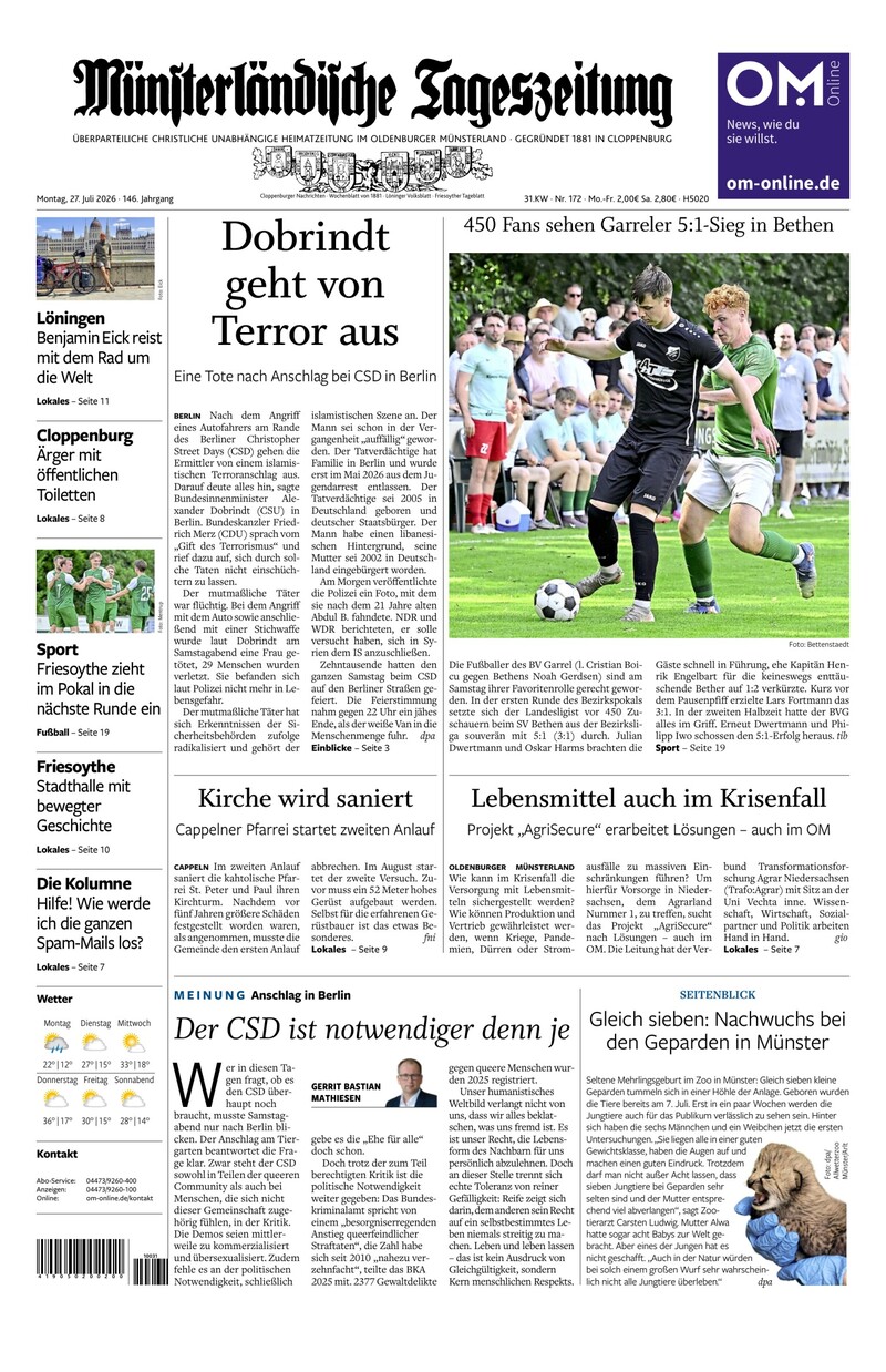 Münsterländische Tageszeitung - 27.07.2026