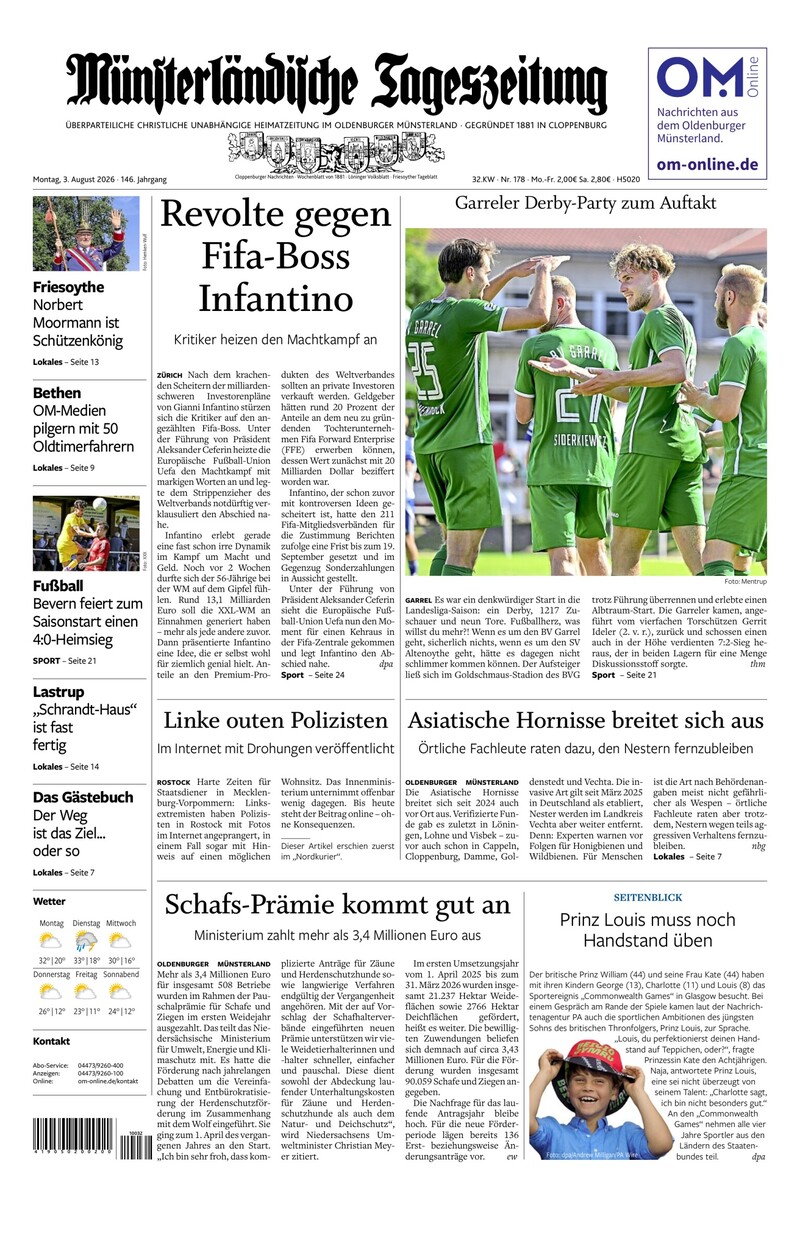 Münsterländische Tageszeitung - 03.08.2026