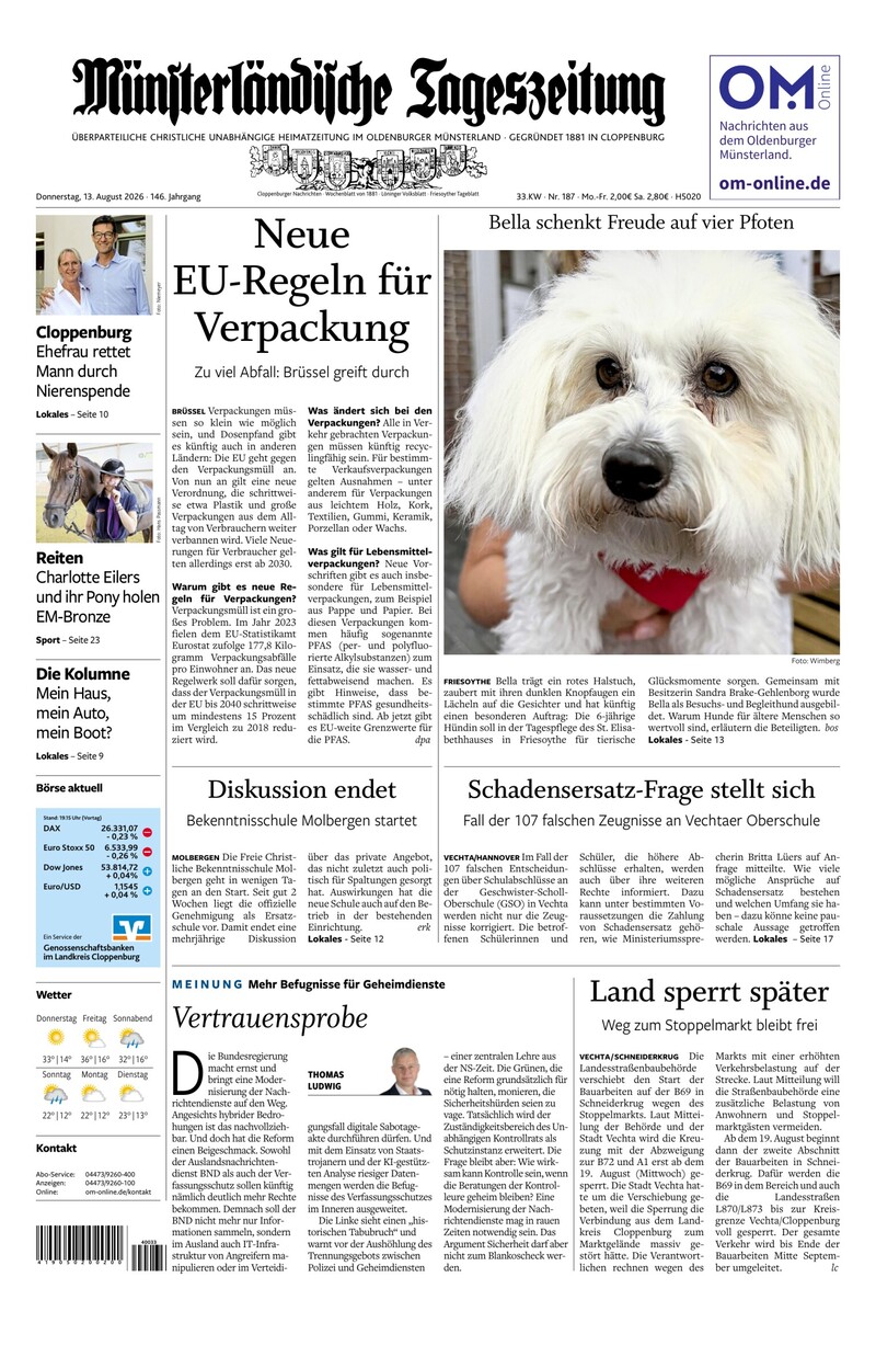 Münsterländische Tageszeitung - 13.08.2026