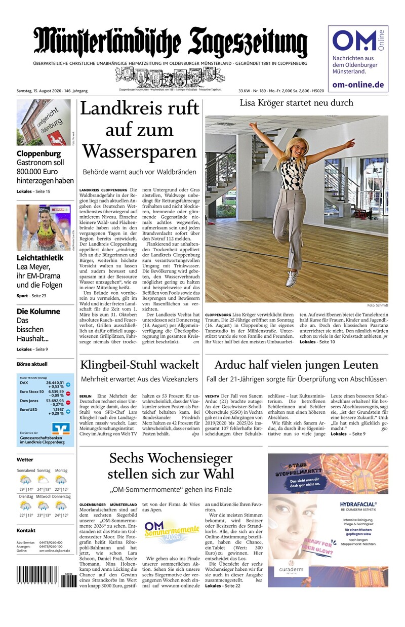 Münsterländische Tageszeitung - 15.08.2026