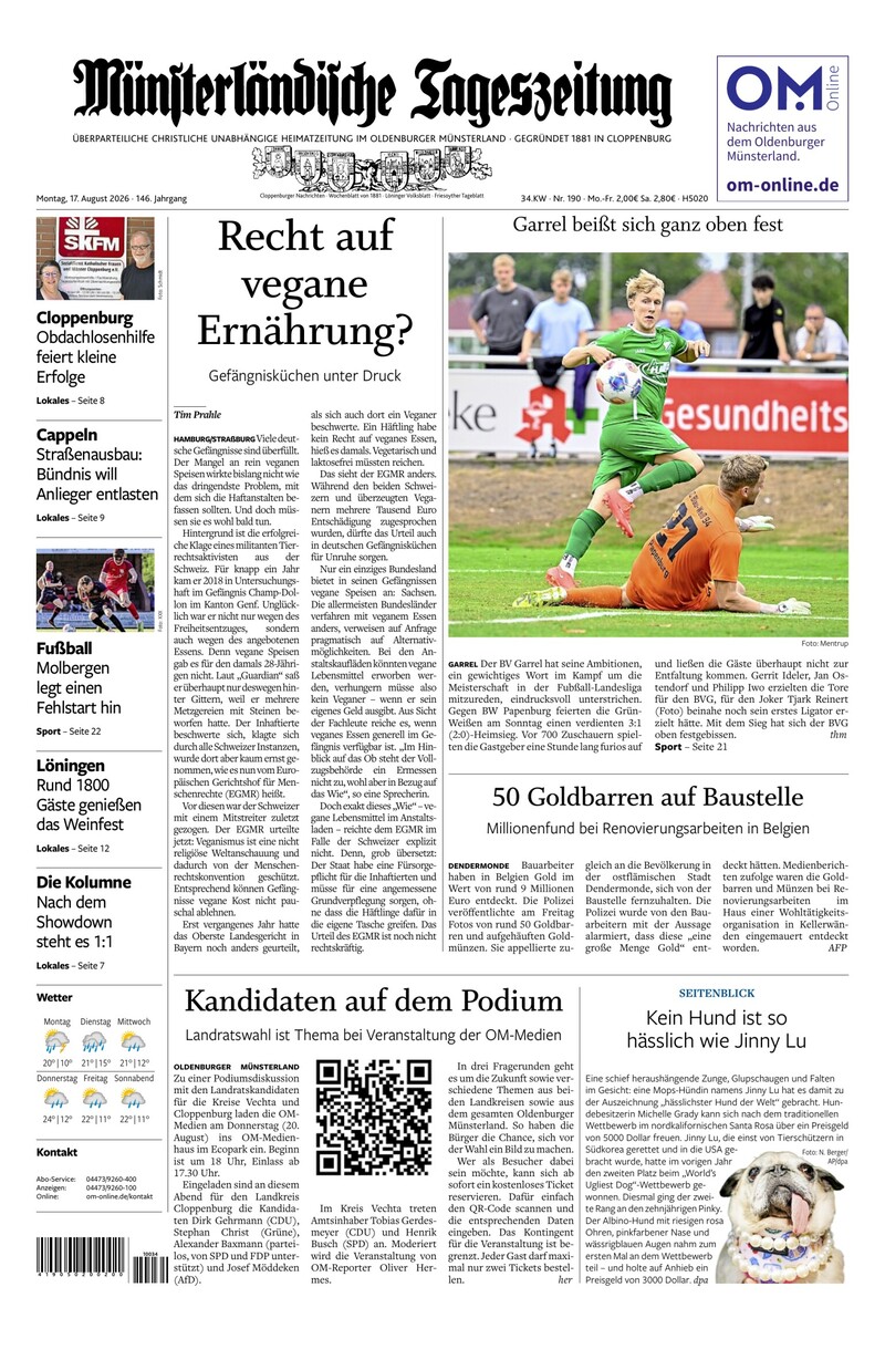 Münsterländische Tageszeitung - 17.08.2026