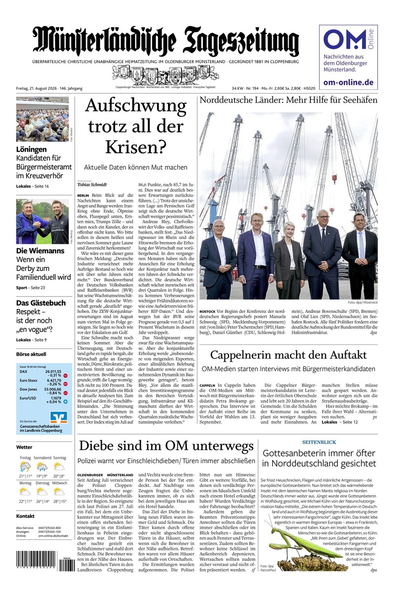 Münsterländische Tageszeitung - 21.08.2026