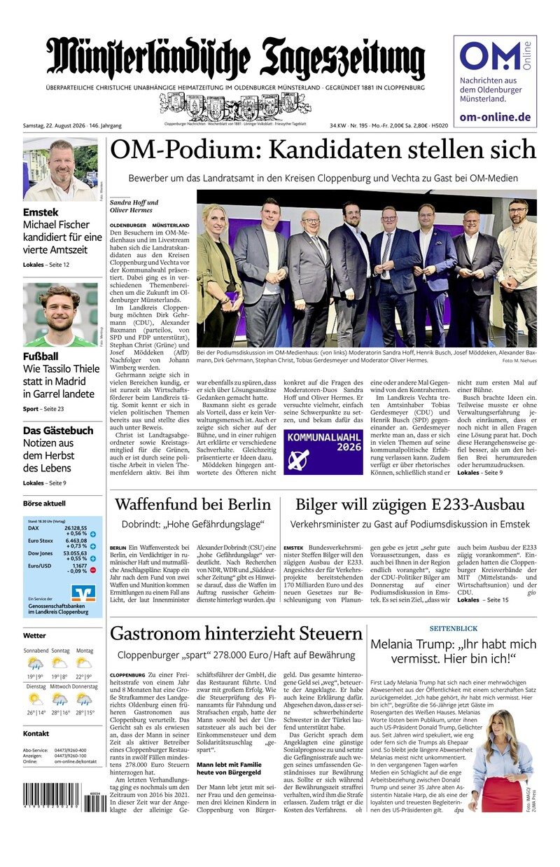 Münsterländische Tageszeitung - 22.08.2026