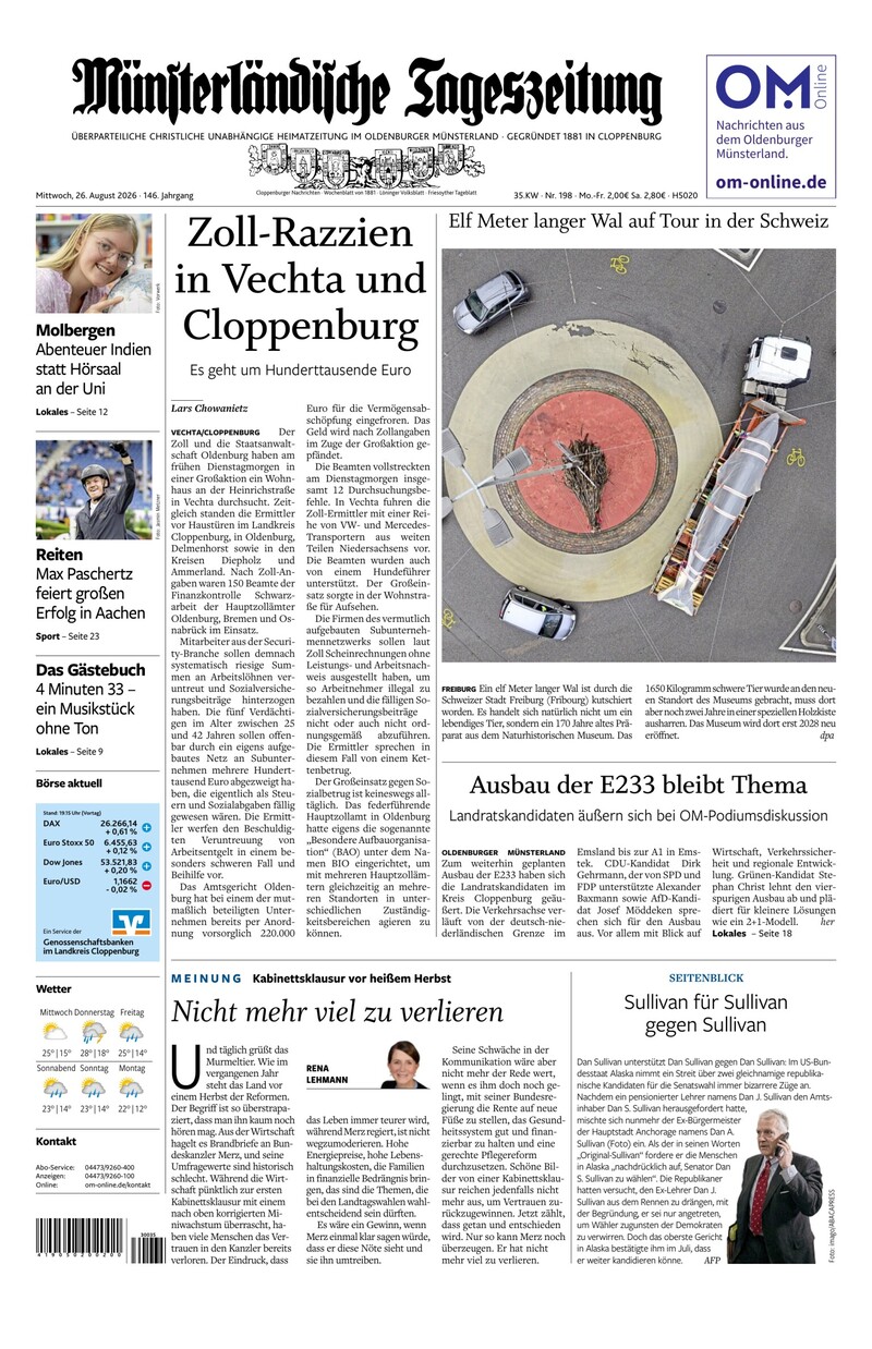 Münsterländische Tageszeitung - 26.08.2026