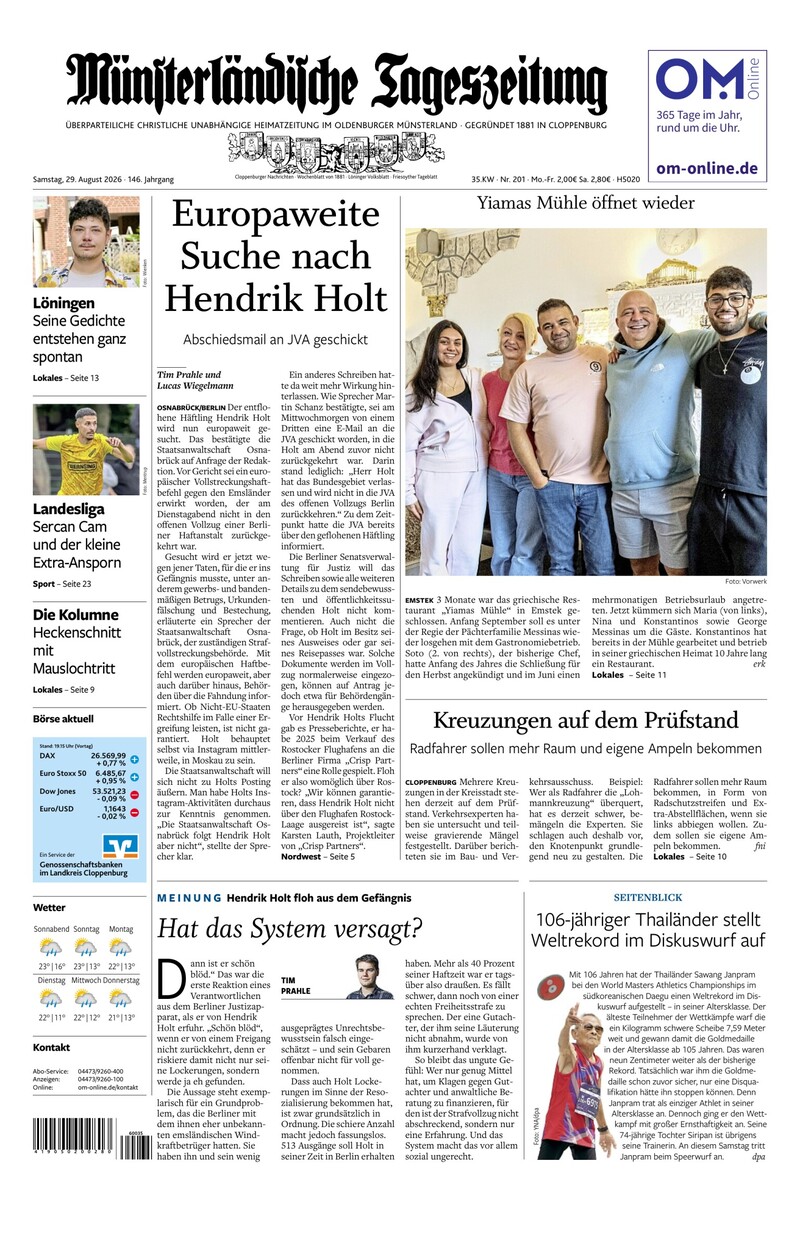 Münsterländische Tageszeitung - 29.08.2026