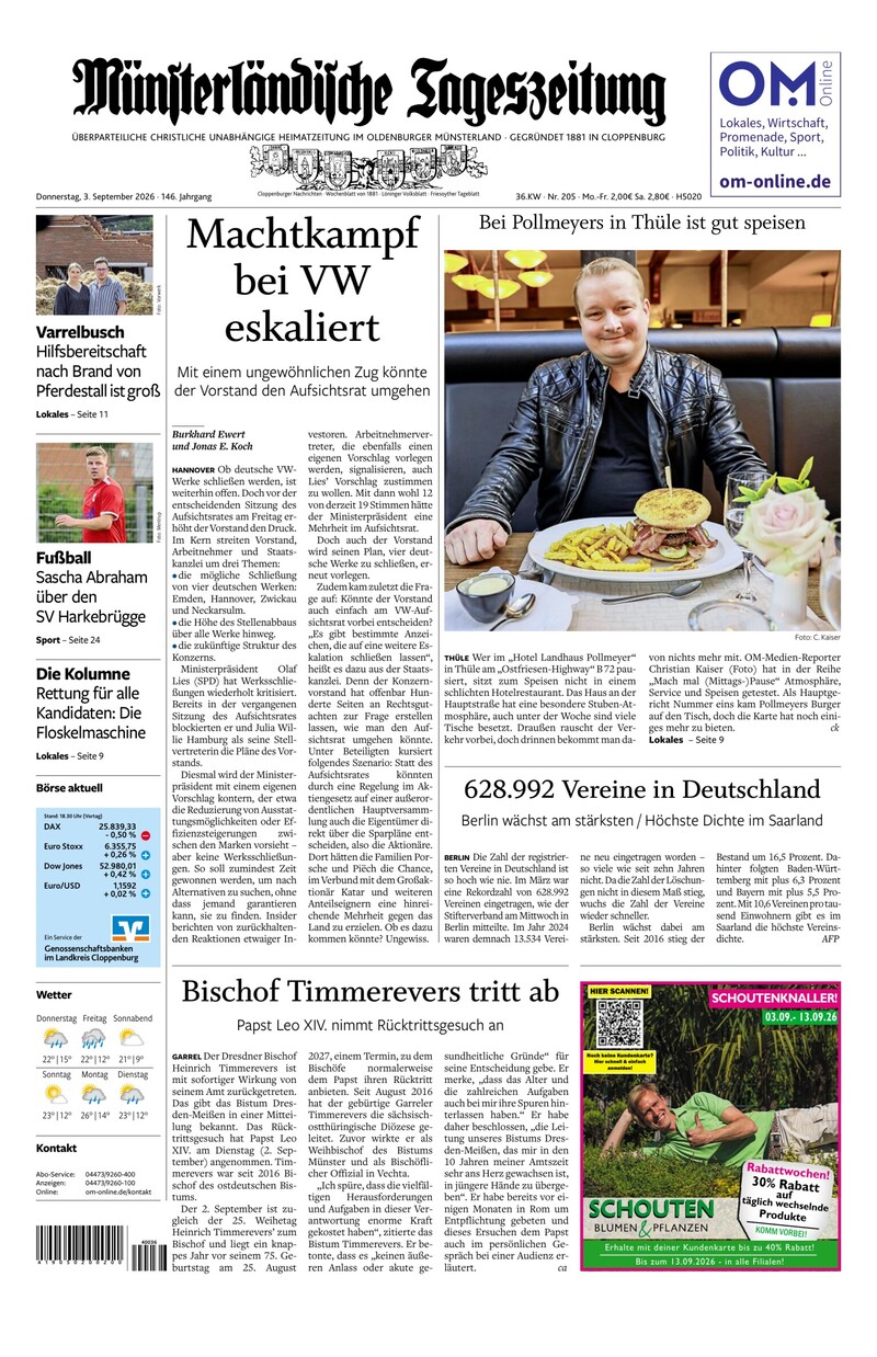 Münsterländische Tageszeitung - 03.09.2026