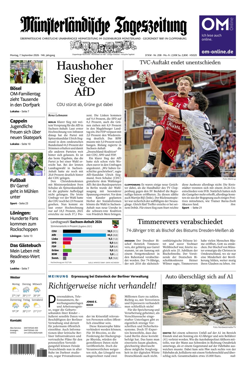 Münsterländische Tageszeitung - 07.09.2026