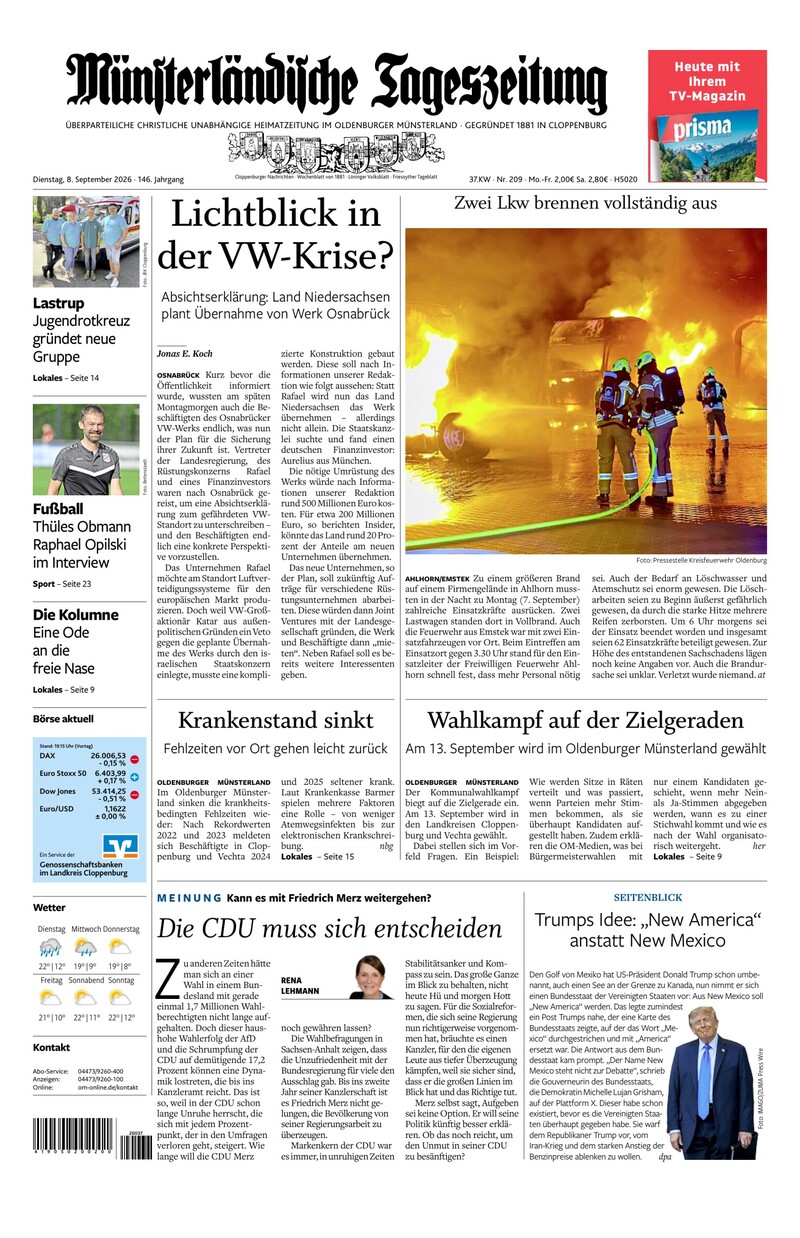 Münsterländische Tageszeitung - 08.09.2026
