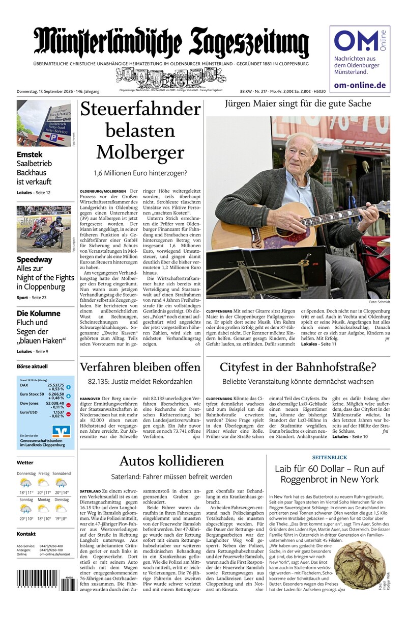 Münsterländische Tageszeitung - 17.09.2026